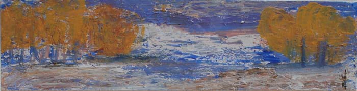 14 Paisaje nevado. T. Mixta 6x24,5 cm.