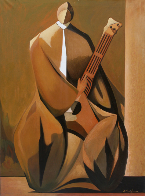 02 Dama tocando el Laud  97 x 130cm.