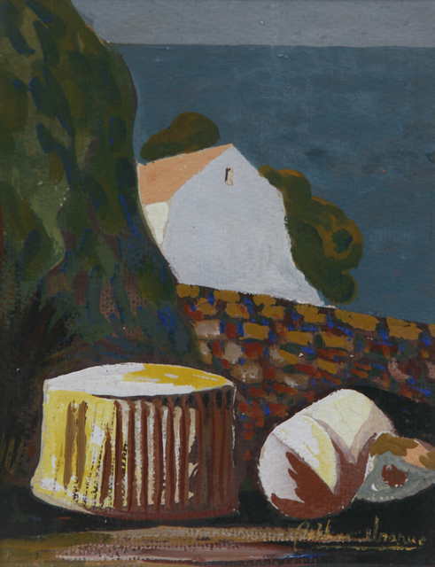 10 Paisaje arbolado Gouache 20 x 30cm.