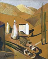 08 Barcas y montanas o.s.l. 38x46cm