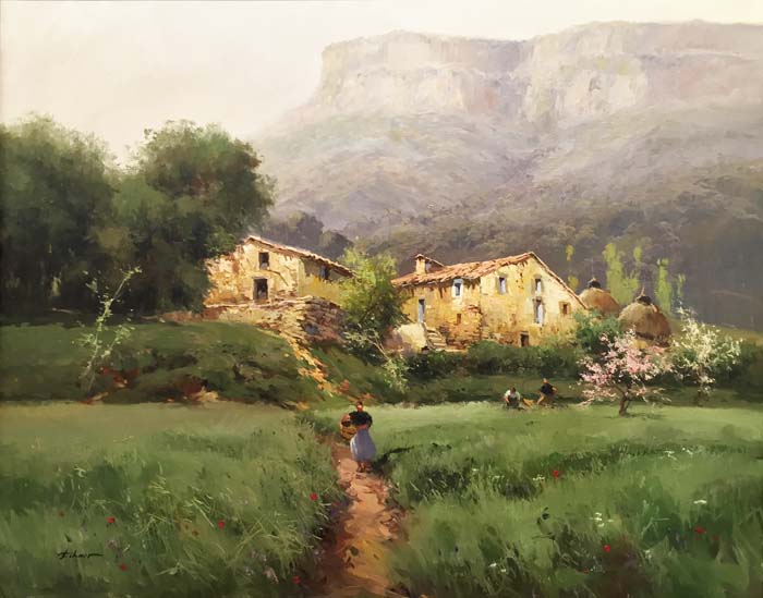 01 Paisaje Olot- Spain-Oleo s.lienzo 92x73cm.