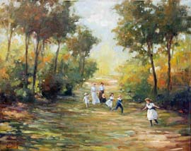 02 Familia en el campo O.l. 50x61 cm.