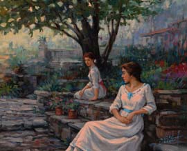 04 Jovenes conversando 46x55 cm.