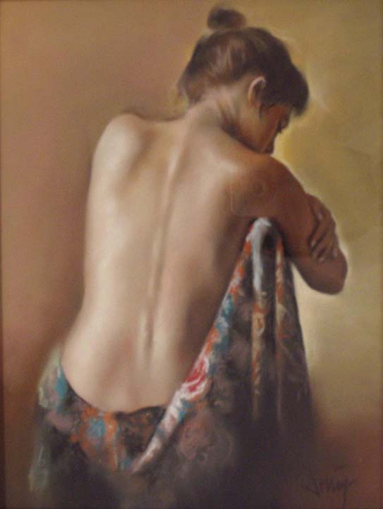 08 Recostada sobre mantilla Pastel 35x27cm.