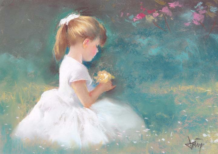 11 Nina con rosas Pastel 22x30cm.