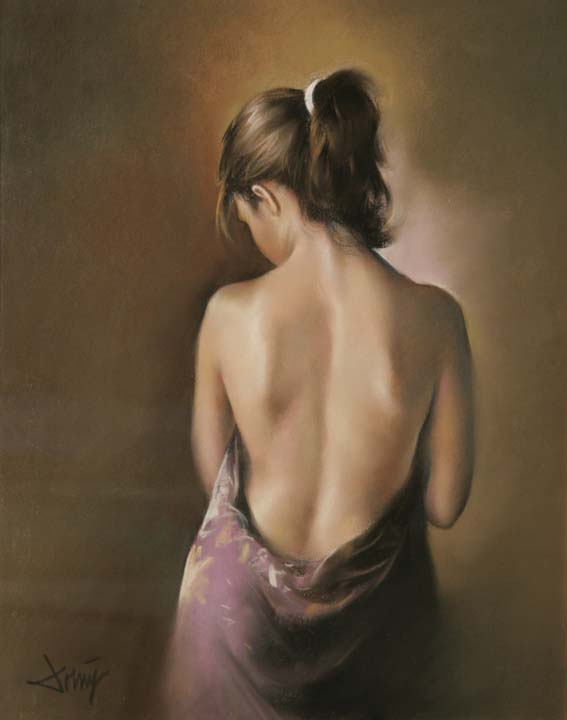 17 Modelo de espaldas Pastel 41x33cm