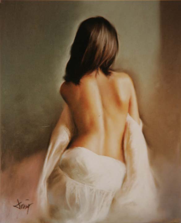 28 Modelo sentada de espaldas Pastel 41x33cm.