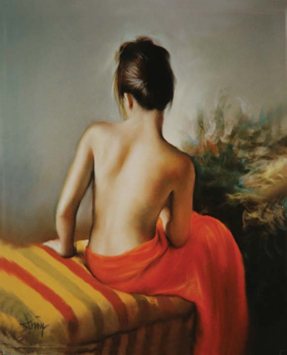 30 Modelo sobre taburete Pastel 41x33cm.