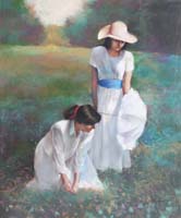 10 Modelos en campo floral Pastel 61x50cm.