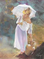 21 Dama con cantaro Pastel 32x25cm.