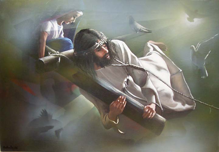08 La caida de Jesus 73x50cm.