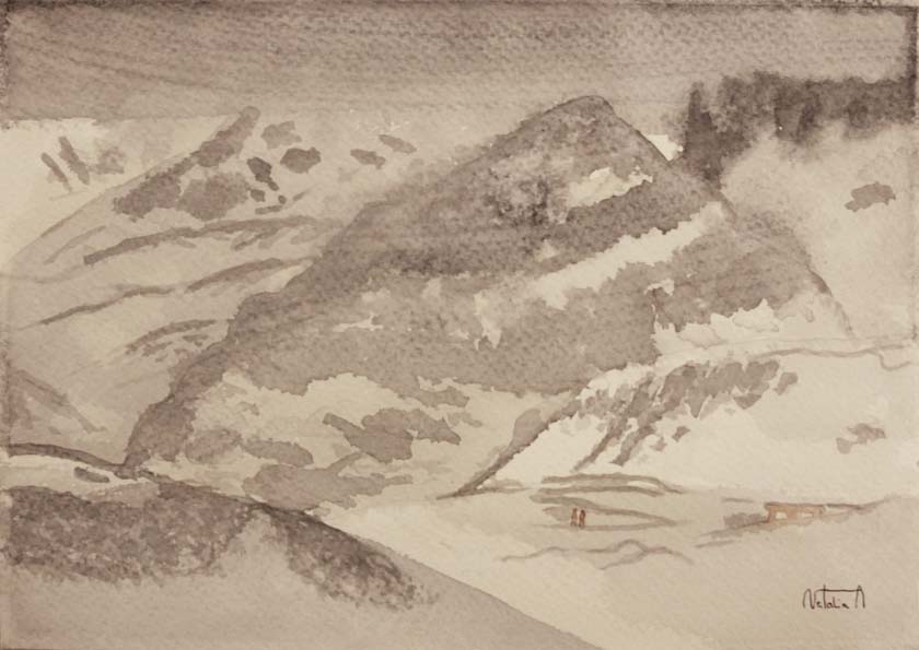 08- 25 23x32cm. Por los Montes de Fuente De, Potes