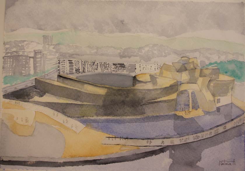 18- 01- 23X32cm. Guggenheim, Bilbao y la ciudad