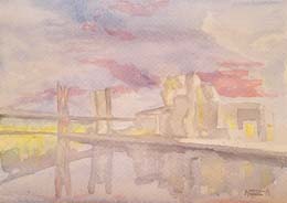 05- 28 23x32cm. Guggenheim Bilbao anocheciendo