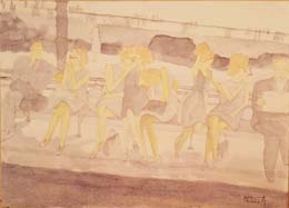 06- 27 23x32cm. Banco con vida, Nueva York, 1964