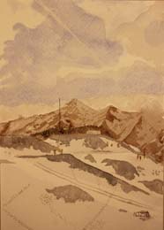 09- 24 23x32cm. En el teleferico de Fuente De Potes.