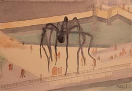 14- 19 23x32cm. Arana en el Guggenheim Bilbao