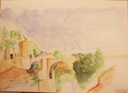 22- 07- 23X32cm. 1er Puente de Alcantara, construido en Toledo