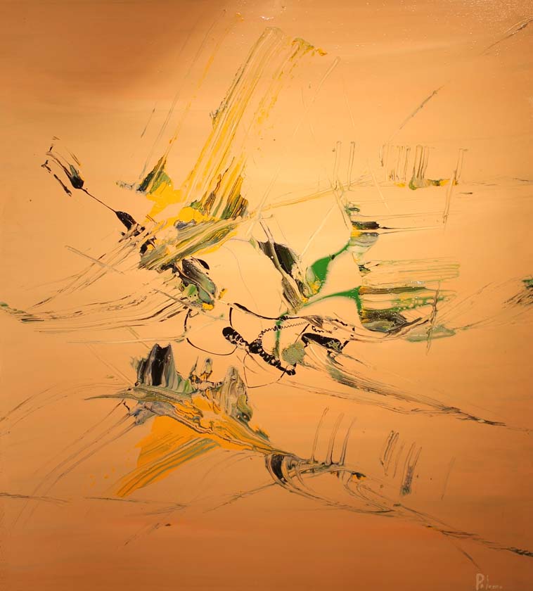 01 Insectos en el desierto. Acrilico sobre madera.  90x100 cm.