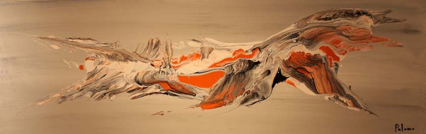 03 Abstraccion mineral IV. Acrilico sobre madera. 32x100 cm.