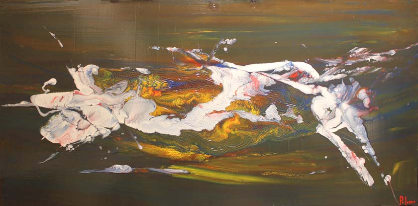 12 Mineral composition. Acrilico sobre madera. 122x60 cm.