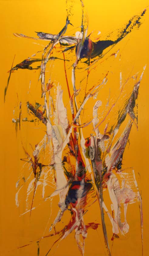 14 El arbol de la vida. Acrilico sobre madera.  150x90 cm.