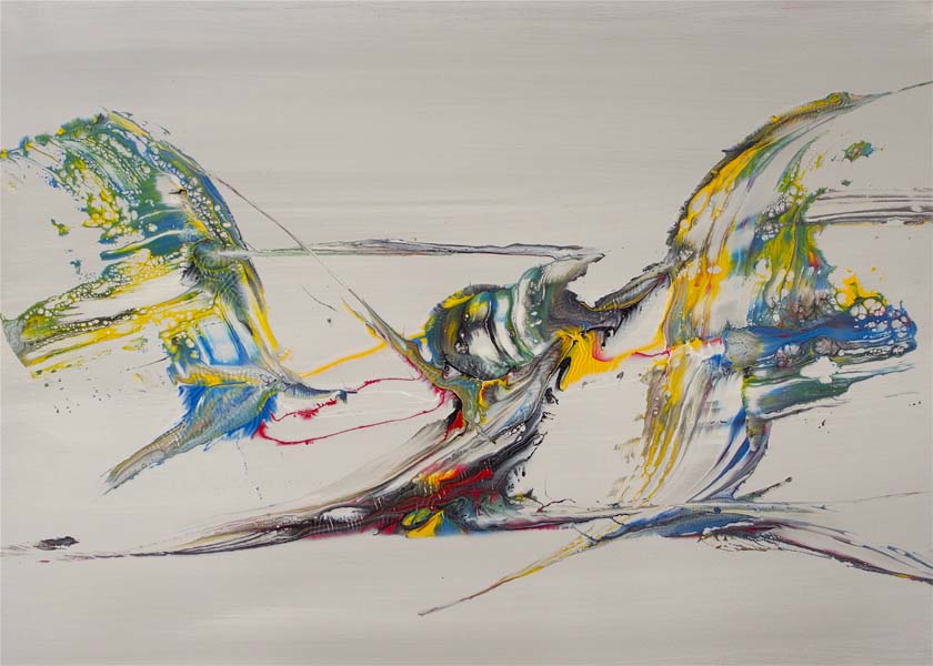 17  Bird of paradise IX. Acrilico sobre madera. 43x60 cm.