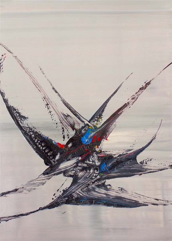 24 Bird of paradise VI. Acrilico sobre madera. 60x43 cm.