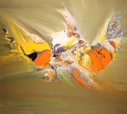 13 La angula en el desove. Acrilico sobre madera. 100x90 cm.