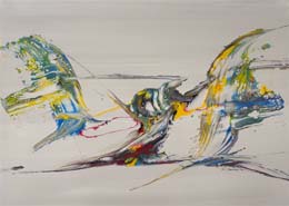 17  Bird of paradise IX. Acrilico sobre madera. 43x60 cm.