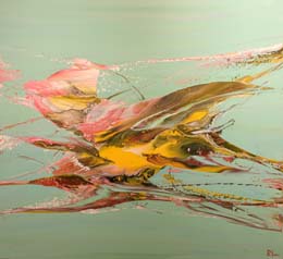 22 Acrilico sobre madera. Delfines 110x100 cm.