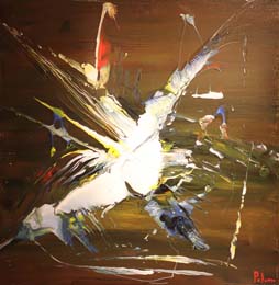 23 Acrilico sobre madera. Vuelo empicado 60x60 cm.