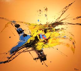 25 Acrilico sobre madera. Ave colorista 75x85 cm.