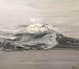 26 Acrilico sobre madera. Deshielo en la cumbre 75x85 cm.