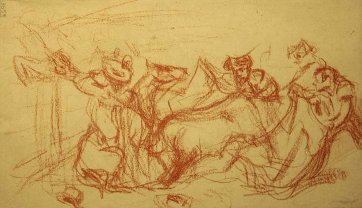 03- 3 Picador a caballo Litografia 167x97 mm.