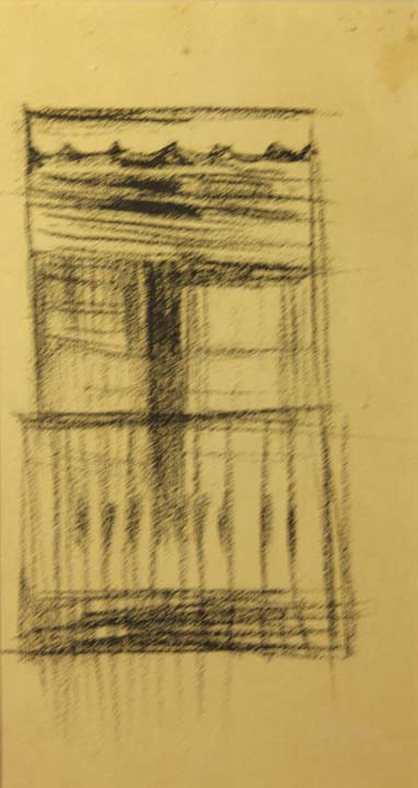 13- 13 Ventana con balcon Litografia 165x102 mm.