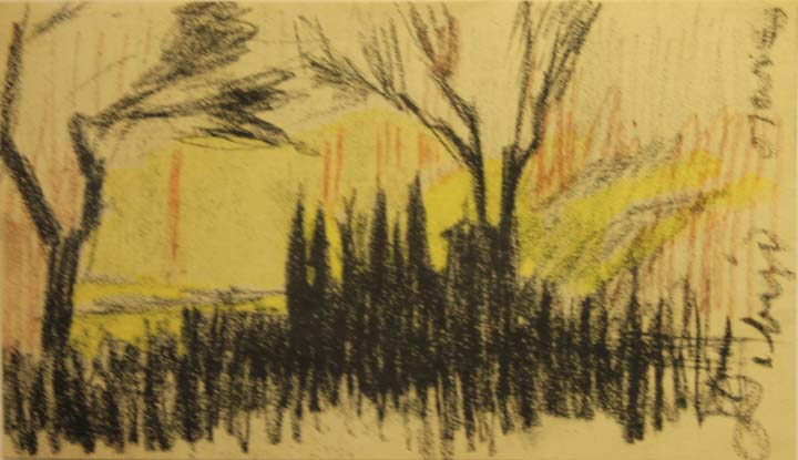 14- 14 Urbano entre arboles Litografia 165x102 mm.