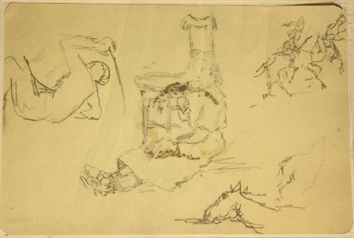 17- 17 Figuras y caballos Litografia 190x125 mm.