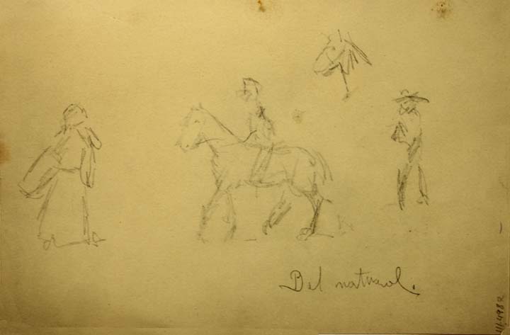 20- 20 Caballos y personas Litografia 190x125 mm.