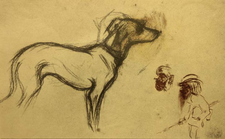 39- 39 Galgo con figuras Litografia 164x102 mm.