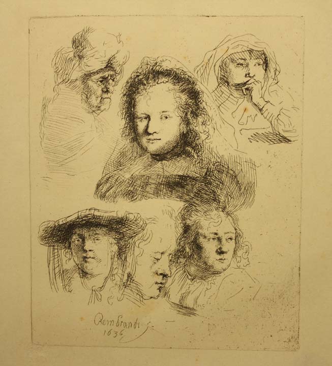 53- 07 Estudio de la cabeza de Saskia 1636 Aguafuerte 150x123 mm.