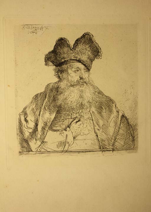 57- 11 Anciano barbado con gorro Aguafuerte 140x137 mm.