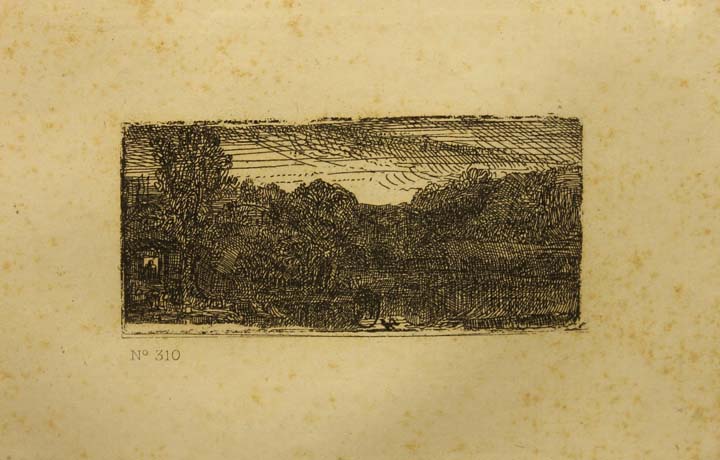 68- 22- 310 Casa con ventana hacia el paisaje Aguafuerte 380x800 mm.