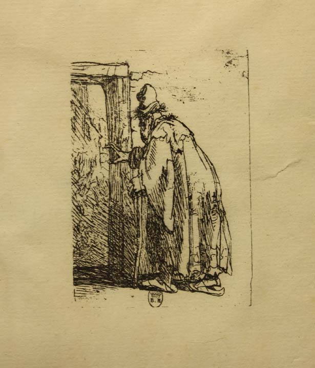 69- 23 Anciano junto a la puerta Aguafuerte 550x850 mm.