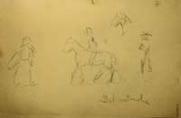 20- 20 Caballos y personas Litografia 190x125 mm.