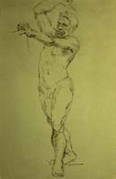 42- 42 Estudio desnudo masculino Litografia 190x125 mm.