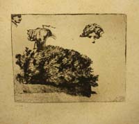 70- 24- 348 Estudio de figuras y matorral Aguafuerte 108x134 mm.