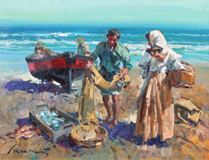 10 Pescadores de Valencia o.l. 65x50cm.