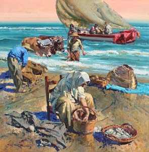 05 Bueyes en el mar o.l. 100x100cm.