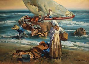 14 Bueyes y mar- Valencia o.l. 100x73cm.